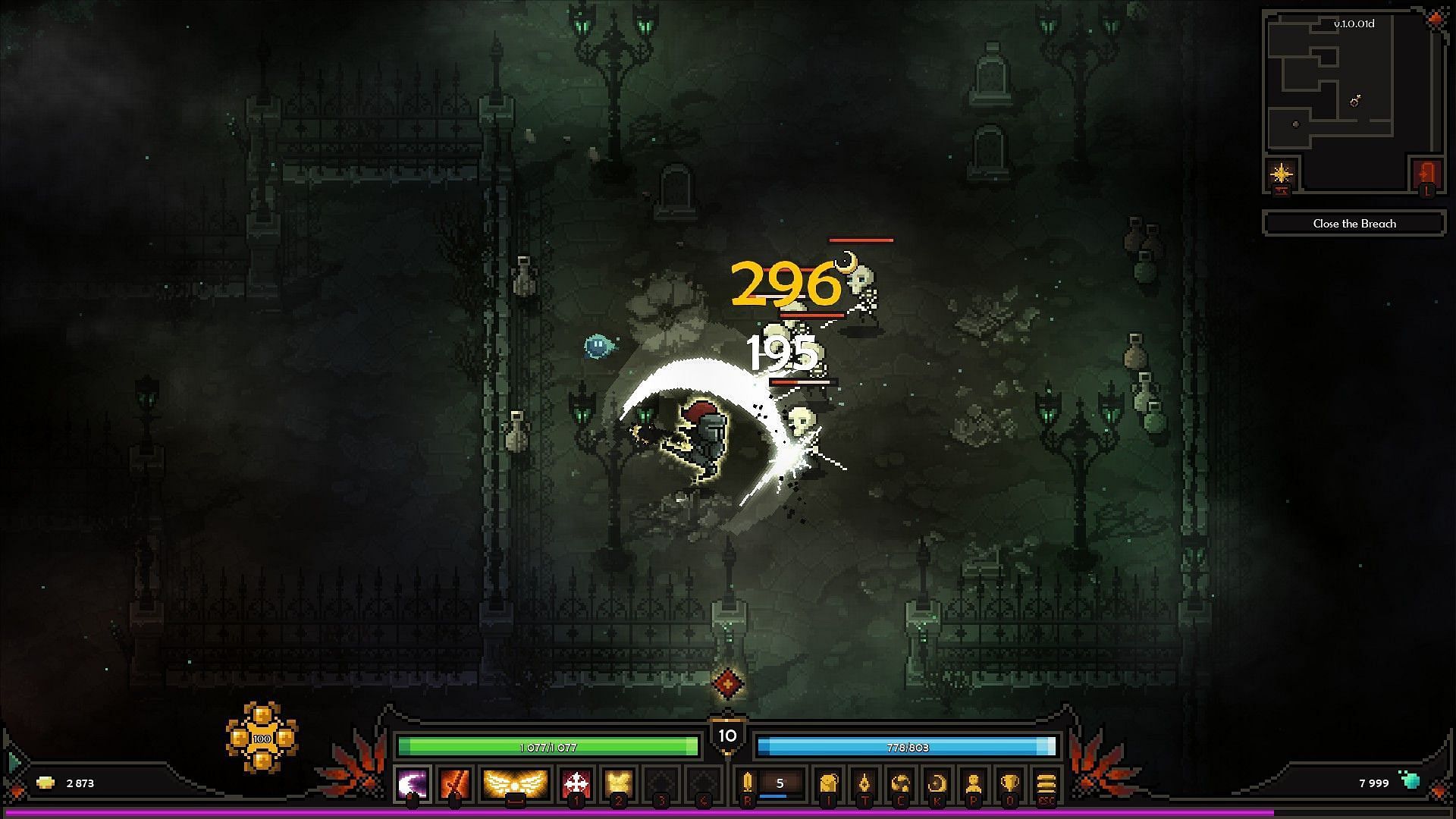 Level up early with Throwing Sword/Cadence and Mighty Swing (Image via Slormite Studios)